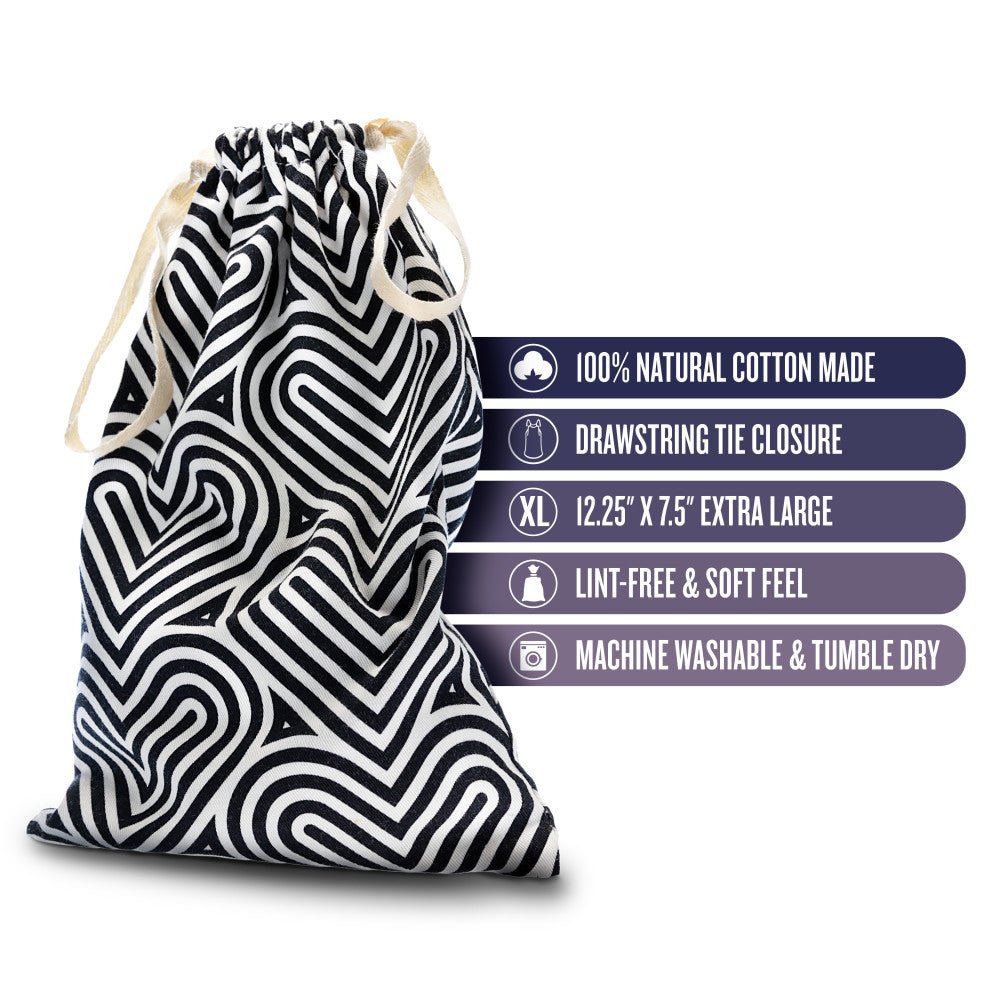 The Collection Embrace Black Cotton Toy Storage Bag